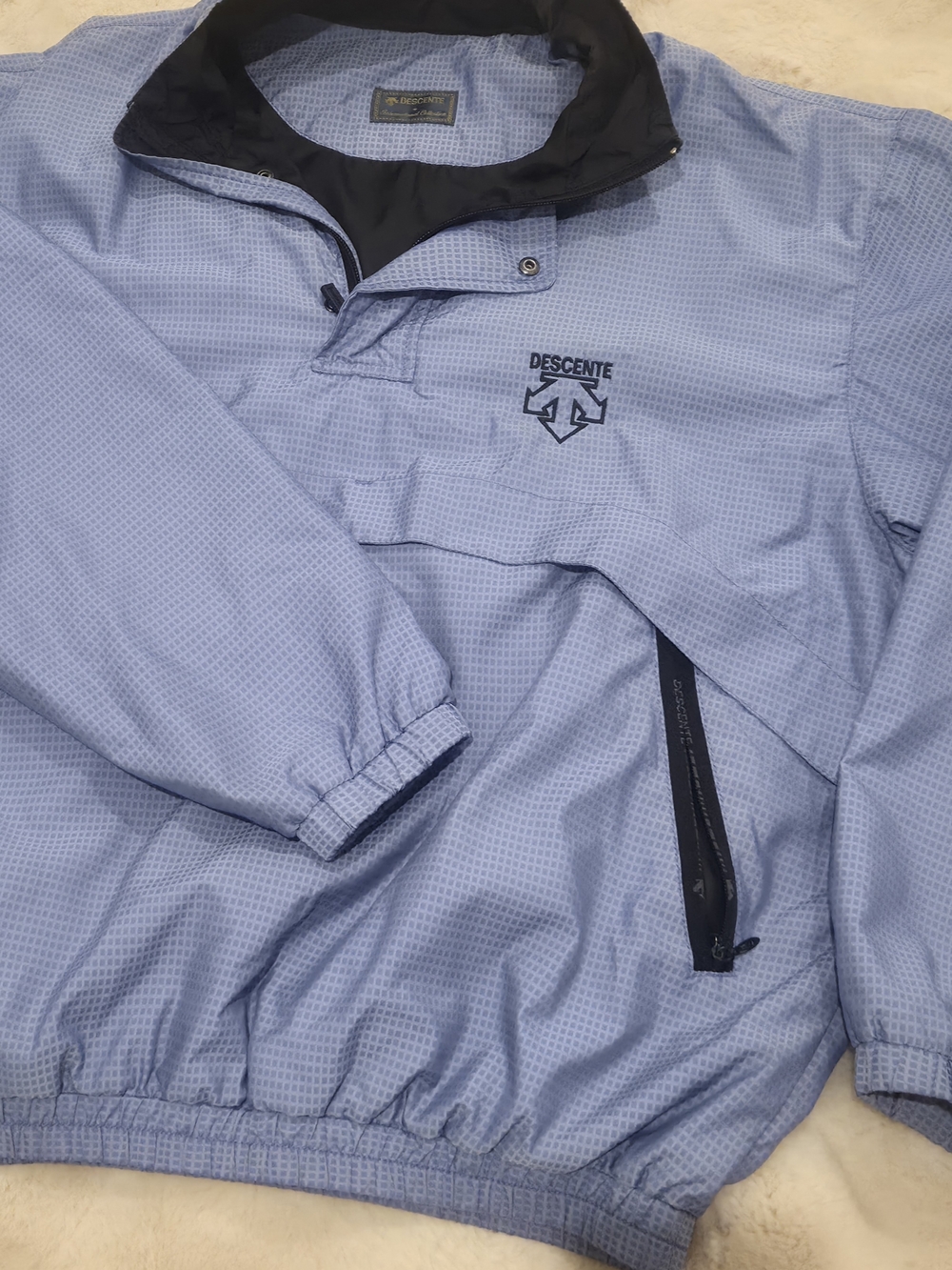 Vintage Descente Windbreaker Pullover Jacket Blue Retro Ski Golf Technical